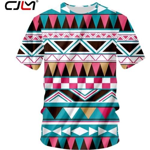 CJLM 2018 Harajuku Men Tshirts Summer Tops Full Print Colorful Geometric 3d T-shirt Casual O-neck Short Sleeve Shirts Unisex Tee