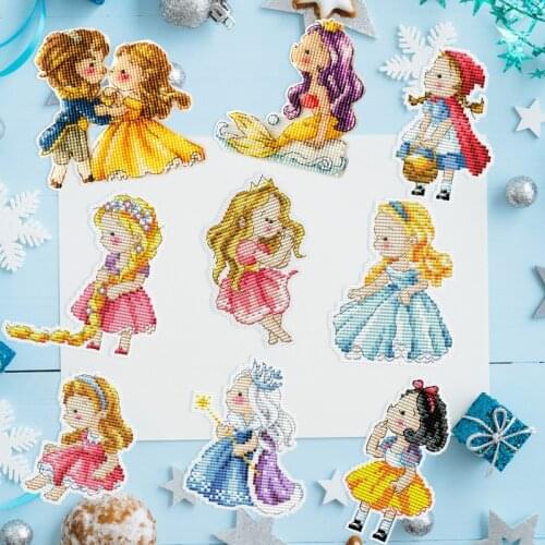 Decoration Home Decor Homfun Craft Christmas Cross Stich Set Counted DIY Cross Stitch Kits Fridge Refridgerator Magnets