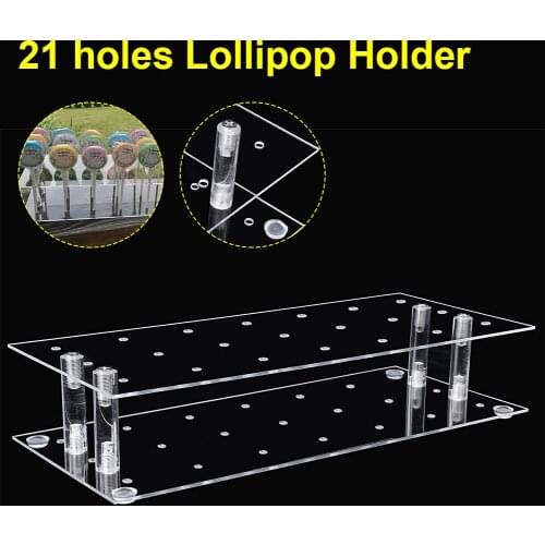 Cake Pop Display Stand 21 Hole Acrylic Lollipop Holder Weddings Baby Showers Birthday Parties Halloween Candy Decorative
