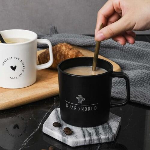 Nordic creative simple coffee mug with Cover Large Capacity Portable Travel Milk Coffe Cup Suitabble For Office Home Tea Cup