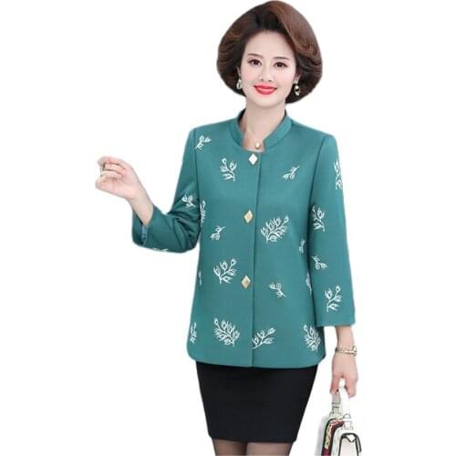 Large Size 5XL Middle-aged Female Jacket 2021 Womens Spring Autumn Coat Middle-aged Mother Fashion Overcoat Women Jackets A