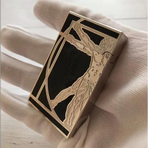 Personality man cigarette retro design luxury gas lighter rechargeable L2 gadget