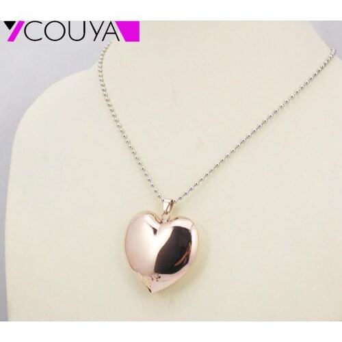 Hot sale necklace good friends necklace long chain rose gold color heart pendant necklace for women