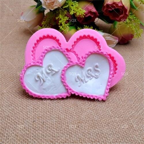 Love Heart Silicone Fondant Soap 3D Cake Mold Cupcake Jelly Candy Chocolate Decoration Baking Tool SQ1683
