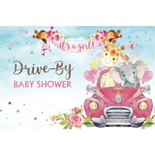 Cartoon Backdrop Cute Animals and Car Photography Background Holiday Celebration Party Decoration Photo Booth Studio Prop