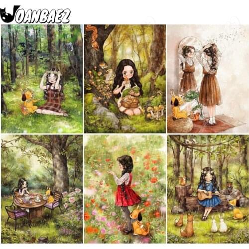 Cartoon Diamond Painting Girl Mosaic Kit Animation 5D Diy Cross Stitch Embroidery Handmade Mosaic Craft Home Decor Gift Design