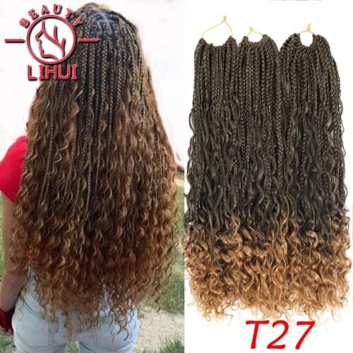 Goddess Crochet Locs Hair Braiding Faux Locs Curly Hair Extension Curly Synthetic Bouncy Hair Twist Braids Pre Looped 7Packs 14"