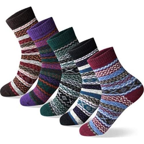 5 Pairs New Womens Wool Socks Mixed Color Fashion Women Long socks Autumn Winter Warm socks High Quality ruffle socks