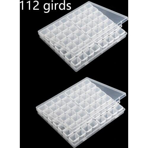 56/28 Cells Diamond Painting Tool Plastic Storage Box Stickers Funnel Kits for Diamond Painting Embroidery Accessories Bead Case