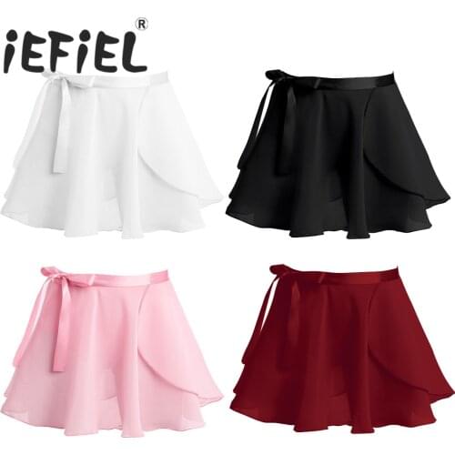 Kids Girls Princess Dance Basic Classic Chiffon Tulle Tutu Skirt Toddlers Party Ballet Tutu Skirt with Waist Tie for Performance