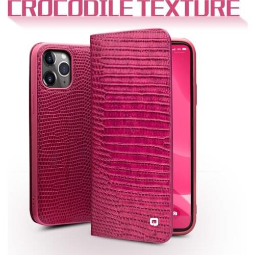 QIALINO Luxury Genuine Leather Cover for Apple iPhone 12 Pro Max Protective Case with Card Slot for Women for iPhone 12 Mini