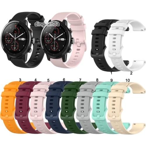 Soft Silicone Watch Strap Band For Huami Amazfit Stratos 2 2S 3 Pace GTR 47mm GTR2 Smart Watch Wrist bands straps Correa 22mm
