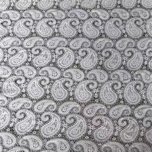 Mesh at the End of All-Cotton Embroidered Fabric Womens and Childrens Clothing Dress Wedding Dress Embroidery Fabrics