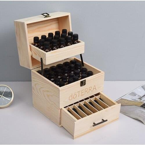 Three Layer Essential Oil Packaging Box Wooden Storage Box Duoge Essential Oil Packaging Beauty Salon Drawer Organizer