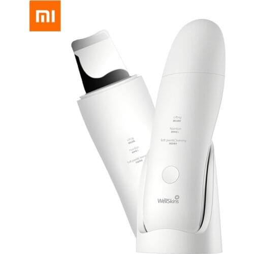 Xiaomi MIJIA Wellskins Ultrasonic Facial Skin Scrubber Deep Face Cleaning Peeling Skin Care Device Blackhead Remove Rechargeable