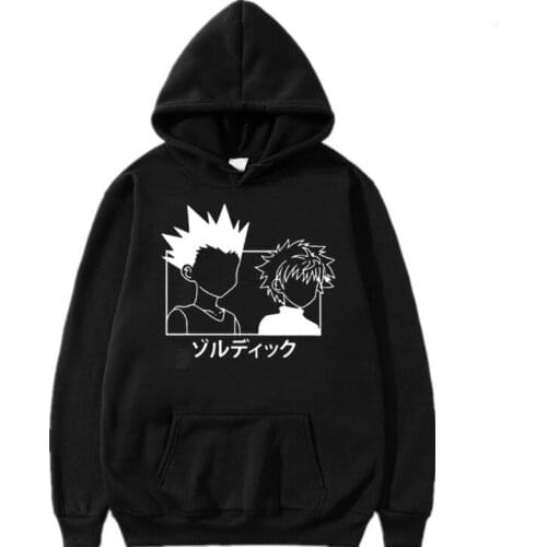 Japanese Anime Print Killua Zoldyck Hoodies Men Womens Autumn Winter New Harajuku Style Couple Outfit Hunter X Hunter Sweatshirt