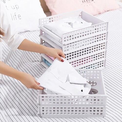 Drawer Type Stackable Wardrobe Layered Partition Clothes Storage Rack Kitchen Bedroom Living Room Debris Storage Basket