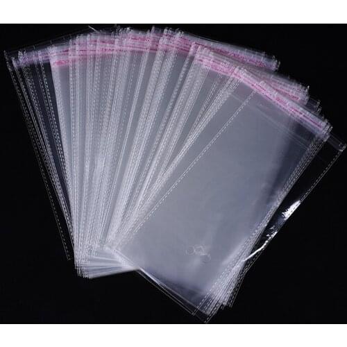 100pcs Transparent Bag OPP Plastic Self Adhesive Seal Cellophane Bags Gifts Pouch Jewelry Candy food DIY Packaging Bag