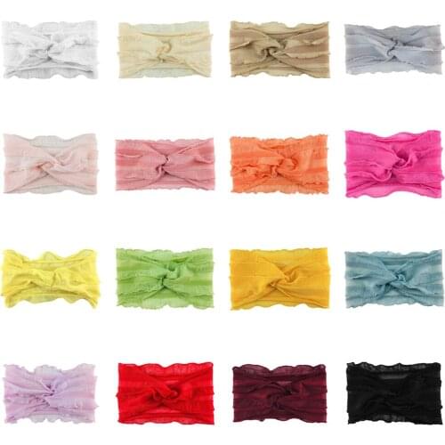 16Pcs/Lot Baby Girls Knotted Headband Korea Style Lace Hair Accessories for Toddler Kids Elastic Turban Hairband Wide Head Wrap
