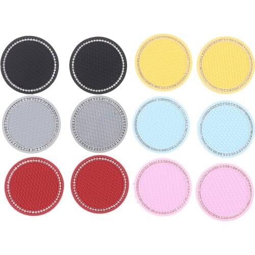 2pcs Car Coaster Water Cup Bottle Holder Anti-slip Pad Mat Silica Gel For Interior Decoration Car Styling Accessories
