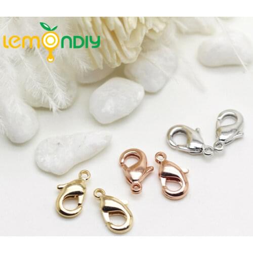 20PCS 10MM 12MM 15MM 24K Gold Color Plated Brass Lobster Clasps Connect Clasps High Quality Jewelry Accessories