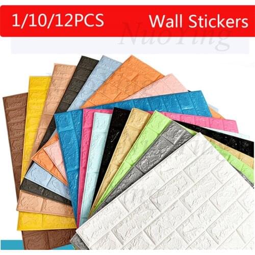 3D Wallpaper DIY Brick stone pattern Self-Adhesive Waterproof Wall Stickers 70cm*77cm floral prints 3D Wall Sticker for home