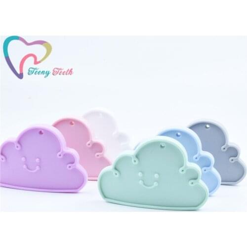 5 PCS Silicone Cloud Teether DIY Chew Cloud Shape Pendant Nursing Teething Jewelry Baby Pacifier Dummy Toy Gift Craft BPA Free