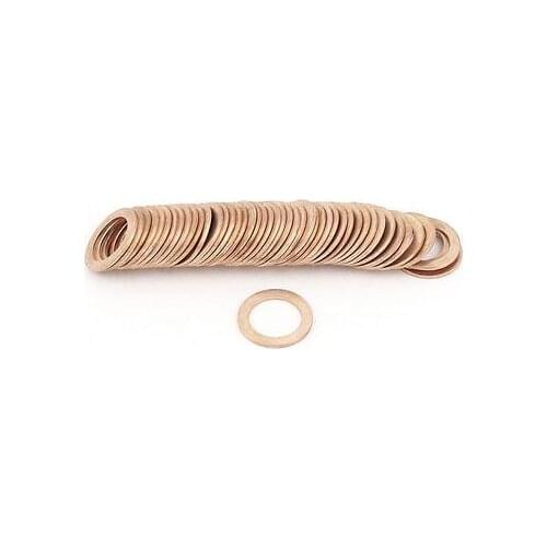 50Pcs 11mm Inner Diameter Copper Crush Washer Flat Ring Seal Gasket