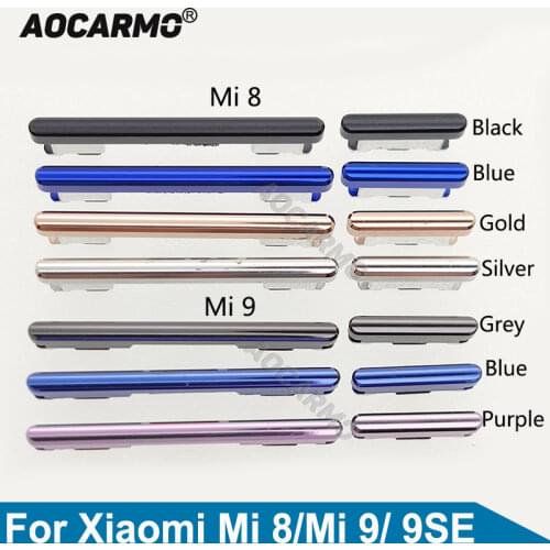 Aocarmo Side Button Key Volume For Xiaomi Mi 8 9 9SE mi8 mi9 Power ON/OFF Volume Up/Down Replacement Repair Parts