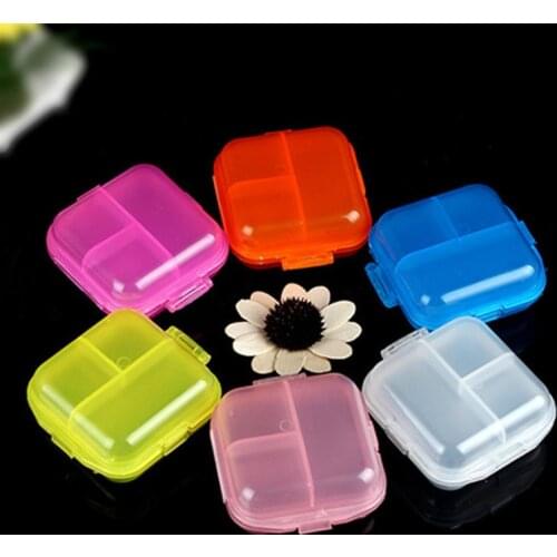 Double Layers 6 Grid One Week Receive Case Portable Detachable Seal Medicine Pill Box Plastic Mini Travel Storage Box SCIE999