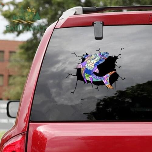 EARLFAMILY 13cm x 10cm for Trout Fish Car Stickers Surfboard Vinyl Decal Car Refrigerators Caravan Anime Motorcycle Trunk Decor