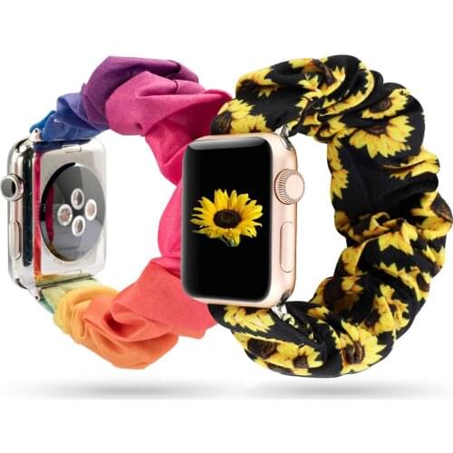 Scrunchie Elastic strap for Apple Watch Band 40mm/38mm/42mm/44mm iwatch bracelet 6/5/4/3/2/1 wrist belt Accessories