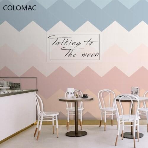 Colomac Custom 3d Nordic Macaron Geometric Background Wallpaper Simple KOL Milk Tea Shop Mural Shop Decor Drop Shopping