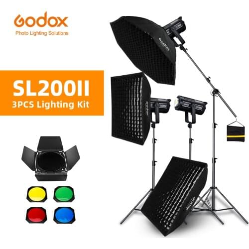 Godox 600W SL-200W SL200II Continuous Light Studio LED Light Kit ,Softbox,Light Stand, Studio Boom Arm Light Stand