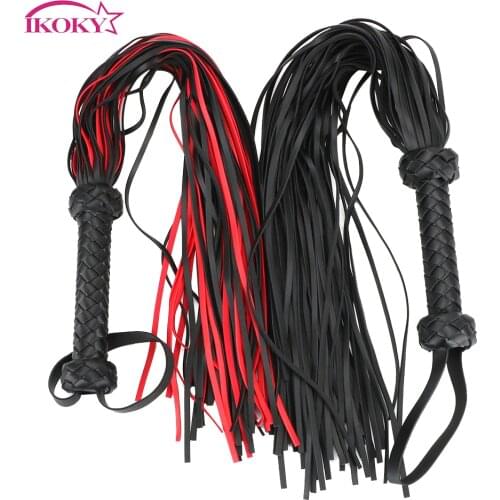 IKOKY Sexy Cosplay PU Leather Whip Slap Body Strap Sex Toys for Women Couple Adult Game Spanking Paddle Erotic Flirting Flogger