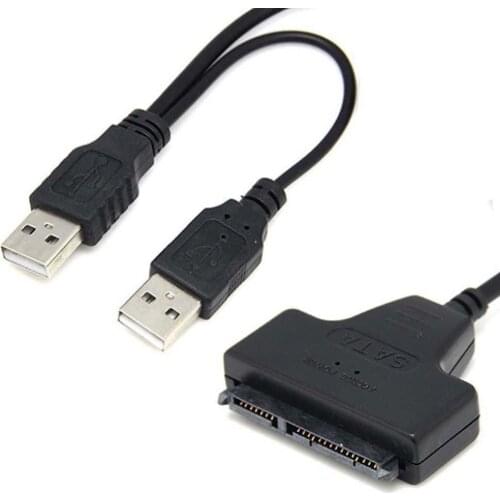 USB 2.0 to 2.5inch 22Pin 7+15 ATA SATA 2.0 HDD/SSD Adapter Converter Cable