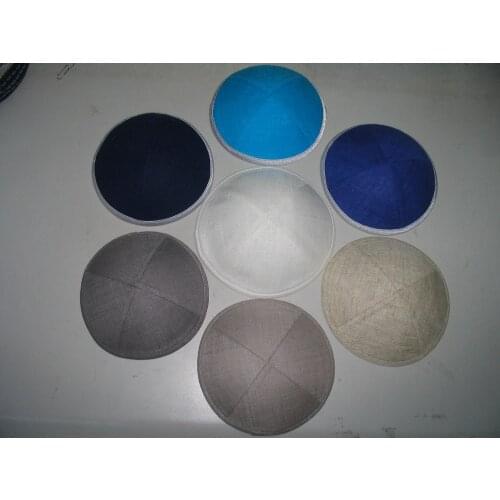 LINEN SATIN RAW SILK DELUXE JEWISH KIPPAH YARMULKE KIPPOT