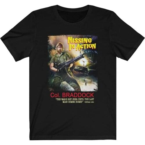 Mod.1 Missing in Action Colonel Braddock Chuck Norris Vietnam War Prisioners 1984 Classic Movie Film T-Shirt
