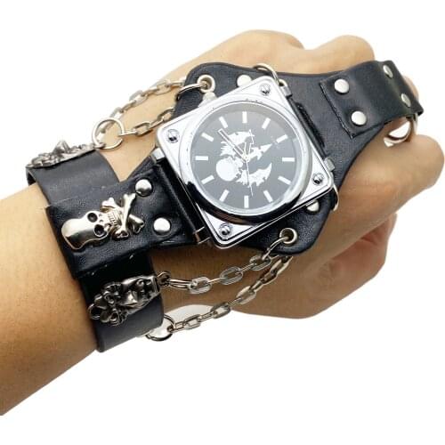 Men Watches 2020 Luxury Skull Locomotive Street Style Design Clock Christmas and New Year Gift Fashion Big Dial Wrist Watch