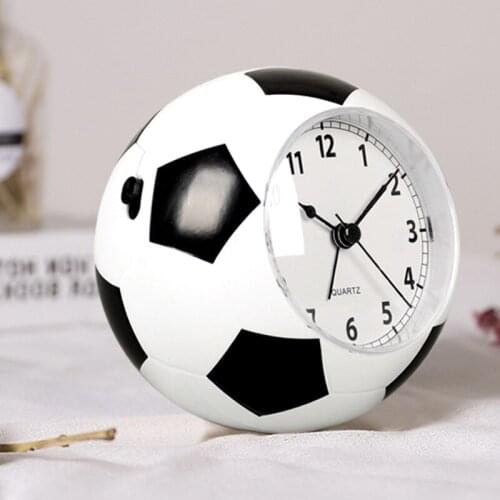 Desk Creative Alarm Clock Silent Bedside Fashion Personality Cartoon Music Clock Football Styling for Children Features Gift
