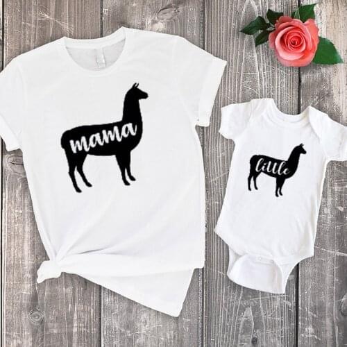 Mommy and me shirts matching mother daughter llama tshirt mama llama matching clothes baby girl family look christmas top