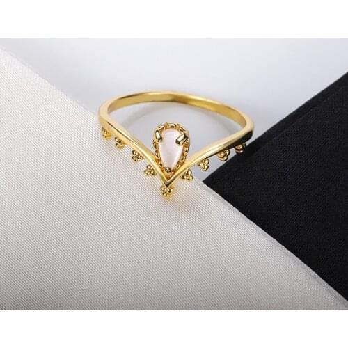 Simple Water Drop Rings for Women Oval Crystal Wedding Rings Fashion Jewelry Mothers Day Gift New