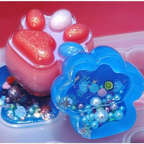 54DC Transparent Cat Paw Silicone Material Molds Resin Crystal Glue Cake Decors Mould Jewelry Making Tool Pendant Accessories