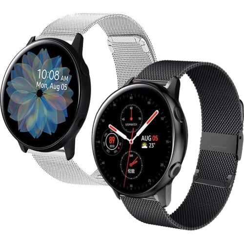 22mm 20mm Milanese steel watchstrap For Samsung Galaxy watch active2 40mm 44mm watchband wristband Bracelet For Huawei watch GT2