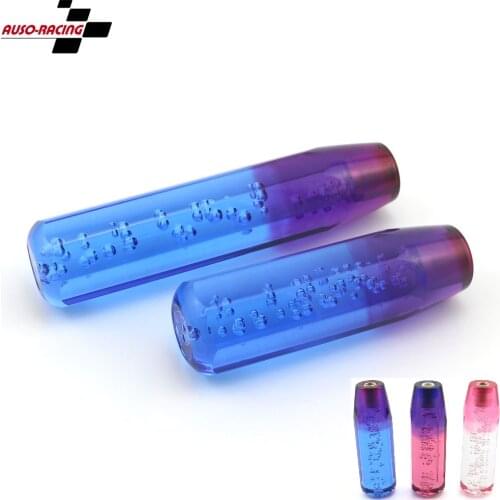 Car Manual Shift Knob Gear Shifter Head Shift Knob Stick Crystal Transparent Bubble Purple Blue Throw Gear Shifter 15cm/20cm