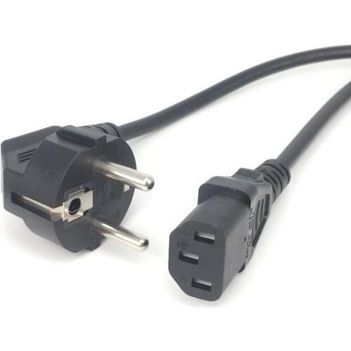 CEE7/7 to IEC C13 Power Cords, 10A/16A, 250V, H05VV-F 0.75mm Cable ,Short Schuko to C13 Power cord,1ft/30cm
