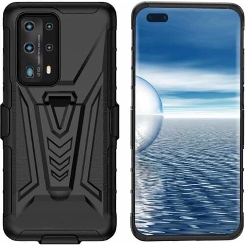 Heavy Duty Belt Clip Armor Case For Huawei P40 P40lite E P40pro Shockproof Kickstand Cover Holster