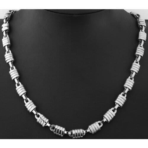 Tiasri 9mm Stainless Steel Man Lock Necklace Bracelet Punk Hip-hop Male Jewelry Gift Waterproof Silver Color Choker Wholesale