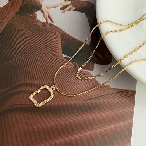 Titanium Stainsteel steel New fashion jewelry 2 layer square choker snake necklace nice gift for women girl