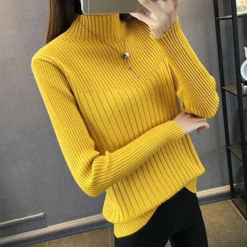 Rib-knit loose sweater Women casual Turtleneck Ladies sweater winter Female pullover elegant Tops 2020 Fall soft sweater Jumper